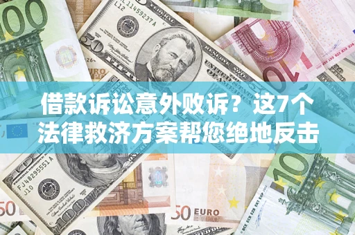 武汉借款诉讼意外败诉？这7个法律救济方案帮您绝地反击！
