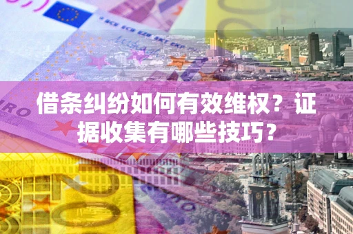 武汉借条纠纷如何有效维权？证据收集有哪些技巧？