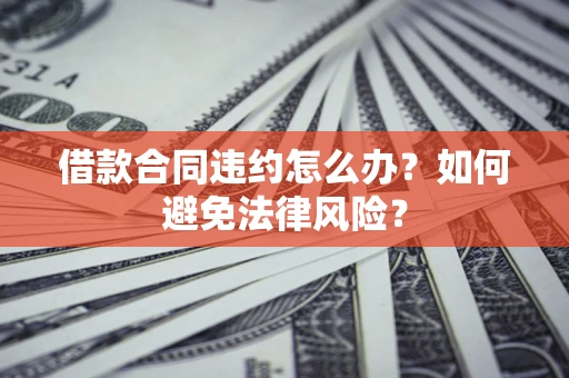 武汉借款合同违约怎么办？如何避免法律风险？