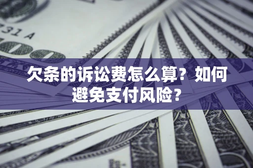 武汉欠条的诉讼费怎么算？如何避免支付风险？